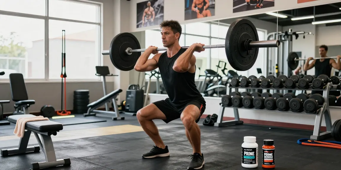 Prime Pharma Steroids onder gebruik door atleet tijdens intensieve training in moderne sportschool.
